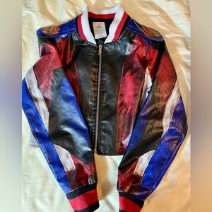Walt Disney Kids Descendants Faux Leather
Jacket Blue and Red Size 9 10 Like New